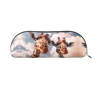 GlbnSHeric Pencil Bag Retractable Pencil Case Two Giraffes Making Faces Pen Bag Stationery Case for Office Pen Holder for Work Retractable Pencil Cases with Zipper 6.5 × 19 CM