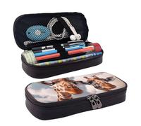 GlbnSHeric Pencil Bag Retractable Pencil Case Two Giraffes Making Faces Pen Bag Stationery Case with Zipper Pen Holder Aesthetic Pencil Cases for Office Work 9 Ã- 20 CM