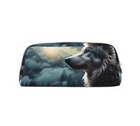 GlbnSHeric Pencil Bag Retractable Pencil Case Wolf at Night Pen Bag Stationery Case for Office Pen Holder for Work Retractable Pencil Cases with Zipper 8 × 20.5 CM