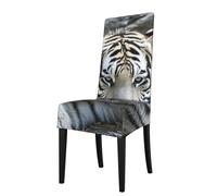 GlbnSHeric Seat Covers for Dining Room Seat Cushion Chair Covers Black and white tiger Seat Slipcovers Stretch Furniture Protector Covers Kitchen Cushion Covers for Dining Office