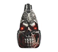 GlbnSHeric Sling Bag for Women Men Crossbody Bag Sling Backpack Evil skull Cross Body Bag Adjustable Chest Bag