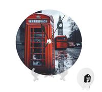 GlbnSHeric Wall Clock Silent Non Ticking 10 Inch Clock UK Retro London Telephone Wall Clocks Analog Clock for Bathroom Decorative Round Modern Wall Decor Clock for Home Kitchen Living Bedroom