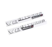 GLBPVPMTMB 2Pcs 3d ABS V8 Biturbo 4matic Logo Letters Car Fender Trim Emblem Badge Sticker For C63S E63S GLC Accessories Car Sticker(Black)