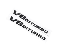 GLBPVPMTMB 3D Black C63S Logo Letters V8 BITURBO Badge Car Rear Star Sticker Trunk AMG Emblem For Mercedes Benz AMG W205 C205 Accessories Car Sticker(V8 BITURBO 2pcs)