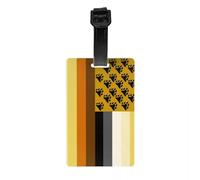 GLBT American Bear Flag Luggage Tag with Name Card Gay Pride Paw Privacy Cover ID Label for Travel Bag Suitcase