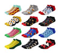 GLCMXMART Mens Fun Ankle Socks,Crazy Funny Cool Funky Colorful Novelty Silly Graphic Patterned Socks Gift for Men, Mas-002, Medium-Large