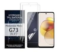 Glcrrpu Pack of 2 Protective Film for Motorola Moto G73 [6.5 Inch], Hydrogel Screen Protector Film, Flexible, Soft, Transparent TPU, HD