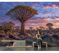 GLCWARM 3D Desert Giant Tree Wall Mural