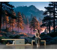 GLCWARM 3D Morning Mist in The Mountains Wall Mural