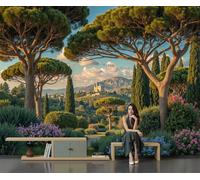 GLCWARM 3D Panoramic Wallpaper Muralseuropean-Style Manor