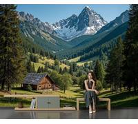 GLCWARM Ancient Roman Scenery Wallpaper - Cabin in The Woods Wall Mural