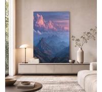 GLCWARM Distant Mountains And Valleys Wall Art For Bedroom Wall Decor Natural Scenery | Canvas Art Pictures Deocrations For Living Room Office Bathroom No Framed, 40X60 Cm