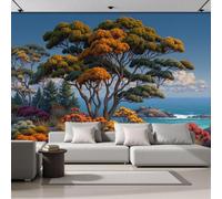 GLCWARM Island Illustration Landscape Mural Wallpaper 300X210Cm