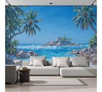 GLCWARM Island Scenery Mural Wallpaper 250X170Cm