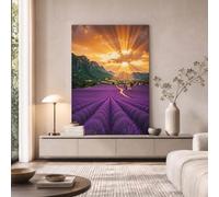 GLCWARM Lavender Fields Wall Art For Bedroom Wall Decor Ranch And Pastoral | Canvas Art Pictures Deocrations For Living Room Office Bathroom No Framed, 80X120 Cm