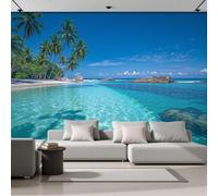 GLCWARM Mural Wallpaper Tropical Island Scenery 400X280Cm