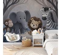 GLCWARM Murals Wallpaper Forest Illustration Animals 250X175Cm