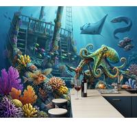 GLCWARM Murals Wallpaper Marine Ecology 400X280Cm