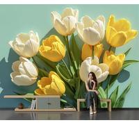 GLCWARM Murals Wallpaper Three-Dimensional Plants 350X256Cm