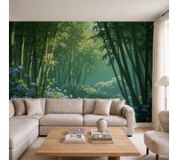GLCWARM Realistic Landscape Wallpaper - Sunshine Bamboo Forest Wall Mural