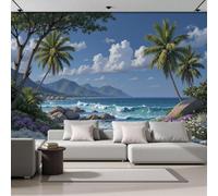 GLCWARM Rural and Island Scenery Mural Wallpaper 350X256Cm