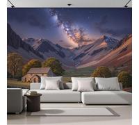 GLCWARM Rural Starry Sky Scenery Mural Wallpaper 300X210Cm