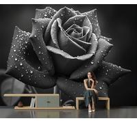 GLCWARM Water Drop Rose Wallpaper Wall Mural 250X175Cm