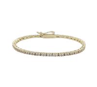 GLD Round Cut Tennis Bracelet - Iced Out Chain for Men and Women in Yellow, White and Rose Gold from 2MM-5MM, 6”-9” - Available in Diamond, Canary and Pink Diamond Micro, 9", no gemstone