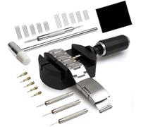 GLDCAPA Watch Link Removal Kit, Watch Band Sizing Tool for Watch Strap Adjustment, Watch Pins Replacement, Watch Hammer, Spring bar (Black)