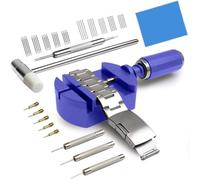 GLDCAPA Watch Link Removal Kit, Watch Band Sizing Tool for Watch Strap Adjustment, Watch Pins Replacement, Watch Hammer, Spring bar (Blue)