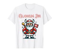 Glædelig Jul Denmark Danish Flag Christmas Viking Santa T-Shirt