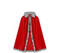 GLDFW Boys King Red Cloak for Adult Kids Prince Robe Crown Velvet Cape Children Halloween Party Cosplay Costume Accessories