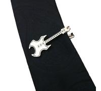 GLDFW Creative Treble Clef Guitar Tie Clip Punk Music Note Tie Pin Instrument Hip Hop Piano Necktie Buckle Men