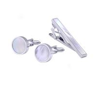 GLDFW Cufflinks Tie Clip Set Shell Pearl Men Classic Cufflink Wedding Accessories Luxury Men's Shirt Clip Ceremony Gift