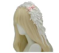 GLDFW Dark Angel Wing Headband Feather Wing Headpiece Cosplay Lace Bow Hair Accessories