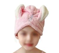 GLDFW Dry Hair Cap Polyester Nylon Coral Fleece Absorbent Rabbit Ears Children's Adults' Thickened Shower hat Towels