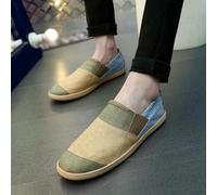 GLDFW Fisher Man's Shoes Fashion Flat Canvas Sneakers Slip On Men's Espadrilles Walking Casual Shoes for Men Loafers Summer Red