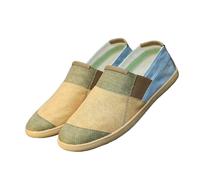 GLDFW Fisher Man's Shoes Fashion Flat Canvas Sneakers Slip On Men's Espadrilles Walking Casual Shoes for Men Loafers Summer Khaki