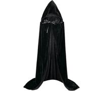 GLDFW Halloween Velvet Cloak long Hooded cape Unisex for Devil Witch Wizard Christmas Cosplay red cloak