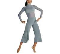GLDFW Lyrical Dance Jumpsuit Girl Women Capri Pant Contemporary Dance Costumes Stage Performance Outfit Adlut Plus Size