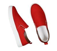 GLDFW Men Casual Shoes Male Sneaker Canvas Boys Fashion Slip-on Vulcanized Flats Non-Leather Casual Shoes Red
