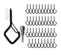 GLDFYYDS 40 PCS Screw Hooks, Q-Hanger Outdoor Hook, Heavy-Duty Ceiling Eye Hook with Safety Buckle, Black Metal Cup Hooks for Hanging Plants, Christmas Lights, Wind Chimes