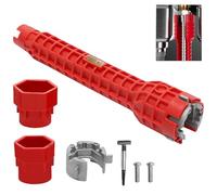 GLDFYYDS 8-in-1 Tap Spanner Tool,Faucet Wrench for Tight Spaces,Non-Slip Spanner Kit,Multi-Functional Sink Installation Tool for Sink/Bathroom/Kitchen Plumbing Repairs