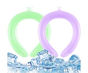 GLDHGBCD Wearable Neck Cooler, 2PCS Portable Hanging Neck Cooler, Reusable Neck Cooling Ring Ice Rings Neck Coolers for Cooling and Heat Dissipation