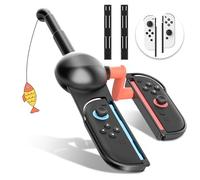 GLDRAM Fishing Rod for Nintendo Switch 2 (2025) & Switch NS/OLED - Realistic Fishing Game Handle Grip Accessory, Compatible with Bass Pro Shops & Fishing Simulators