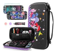 GLDRAM Magical Mushroom Carrying Case for Nintendo Switch 2 (2025) Durable Travel Storage Bag with Glittery Protective Skin Cover Shell & Screen Protector & Shoulder Strap & Thumb Grips for Boys Girls