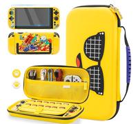 GLDRAM Yellow Carrying Case for Nintendo Switch 2 (2025), Accessories Bundle with Portable Travel Storage Bag, PC Protective Skin Cover for Console & Joycon, Screen Protector & Thumb Cap