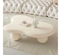 GLDWEY 39/47in Cloud Coffee Table,Unique Wavy Design, Irregular Shape Living Room Coffee Table, Cute Modern Solid Wood Thicken Tea Table For Living Room Bedroom