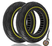 GLDYTIMES 10x2 10x2.125 Inch Solid Tyre Fit for Xiaomi 1s/ Mi Essential/Mijia M365 Pro, isinwheel S9MAX, iScooter i9, EVERCROSS EV10K PRO/ EV85F Electric Scooter Tyre, Yellow 2pcs
