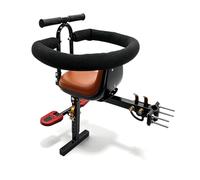 GLDYTIMES Front Child Seat for Electric Scooter & E-Bike, 360° Full Surround Safety Guard, Foldable Adjustable Footrest Waterproof Padded Brown Saddle with Backrest for Kids 2-6 Years Old